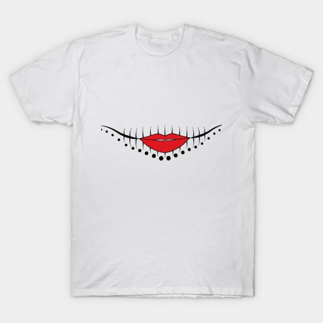 Sugar Skull Womens Mouth Mask Gift T-Shirt by Funny Stuff Club